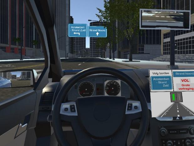 Opvolggedrag en werkbelasting tijdens rijden met digitale verkeersberichten in een rijsimulator